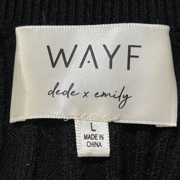 Wayf dede X Emily BFF Hollie Sweater Dress Back Tie Black Size L Large Long Slee - Picture 4 of 7